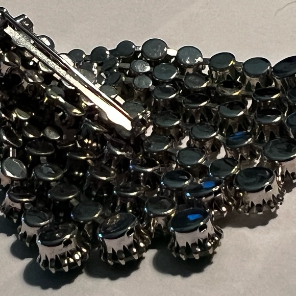 Vintage Rare Design Mimi di Niscemi Emerald & Crystal Rhinestone signed Brooch - Picture 8 of 12